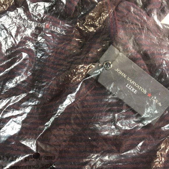 🎁 JOHN VARVATOS STAR USA Stripe Long Sleeve T-Shirt - Picture 3 of 3